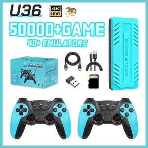 128GB U36 게임 스틱 레트로 TV 게임 콘솔, 5만개 이상의 클래식 게임, 40개의 멀티 시뮬레이터, 플러그 앤 플레이 비디오 게임기, 선물용