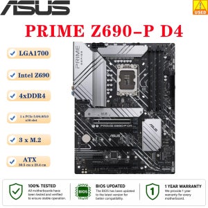 ASUS PRIME Z690-P D4 마더보드 소켓 LGA1700 CPU DDR4 5333(O.C) 메모리 칩셋 Z690 ATX 메인보드