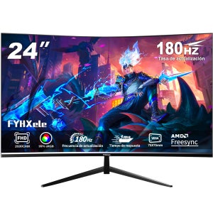 FYHXele 24인치 커브드 FHD 1ms VA 게이밍 모니터 180Hz (HDMI165Hz/DP180Hz) 스피커 VESA