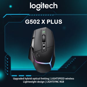 로지텍 G502 X PLUS LIGHTSPEED 무선 RGB 게이밍 마우스, 최신 광학-기계식 하이브리드 마이크로스위치, 경량 디자인