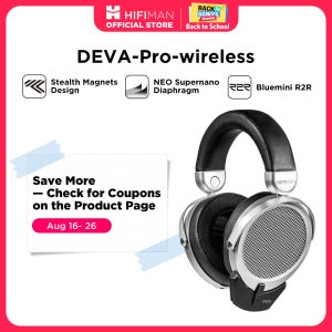 HIFIMAN Deva-Pro 오버이어 풀사이즈 오픈백 평면형 마그네틱 헤드폰(스텔스 자석 및 BlueMini R2R 블루투스 수신기 포함)