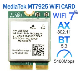 MT7925 wifi 7 Lan 카드 블루투스 5.3 트라이 밴드 2.4/5/6GHz 5400Mbps M.2 NGFF 무선 어댑터 (윈도우 11 / 리눅스용)