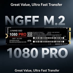 1080PRO 오리지널 새 M.2 NGFF NVMe PCIe 4.0 SSD 고속 게이밍 내장 드라이브 스토리지 업그레이드 (PS5, 노트북, 데스크탑 PC용)