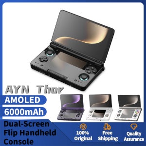 AYN Thor 안드로이드 휴대용 듀얼 스크린 클램쉘 6인치 AMOLED 화면 1080p 게임 엔터테인먼트 기기