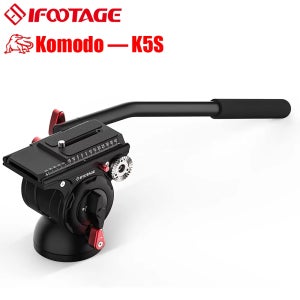IFOOTAGE 비디오 유체 헤드, 알루미늄 경량 유체 드래그 팬 헤드, Komodo K5S