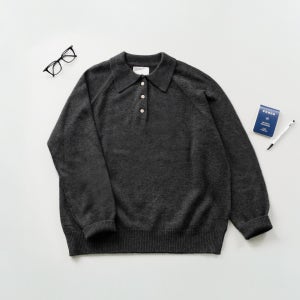 Yak Wool Collar Knit (Charcoal)