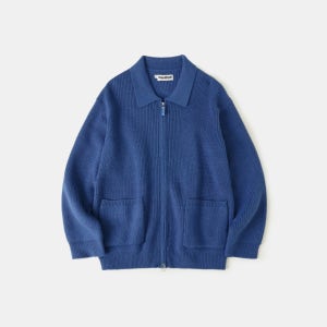 2way Zip-up Cardigan (Blue)