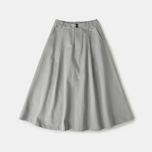 (W)Relaxed Flare Chino Skirt (Blue Gray)