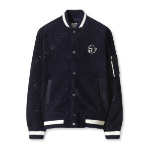 [왁]Men Boucle Varsity Jacket 다크 네이비 WMUAW25703