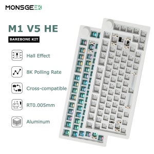 몬스긱 M1 V5 HE 베어본 키트 75% ANSI US 마그네틱 스위치 RT0.005mm 8K 폴링 레이트 RGB 알루미늄 CNC 게이밍 키보드 키트