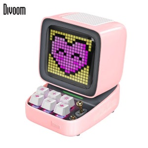 Divoom Ditoo-Pro 레트로 픽셀 아트 블루투스 휴대용 스피커 알람 시계, DIY LED 디스플레이 보드, 귀여운 선물, 가정 조명 장식