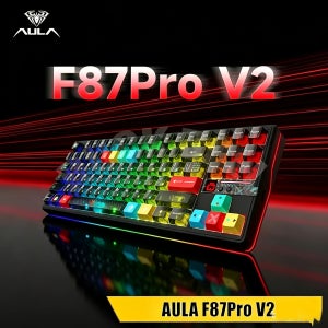 Aula F87 Pro V2 맞춤형 기계식 키보드 무선 트리플 모드 블루투스 무소음 RGB 백라이트 게이밍 PC 컴퓨터 e스포츠용