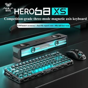 새로운 AULA HERO68 XS 68키 마그네틱 축 게이밍 키보드, 3가지 모드, 0.005mm 정확도, 듀얼 8K, e스포츠 게이머를 위한 RGB 백라이트