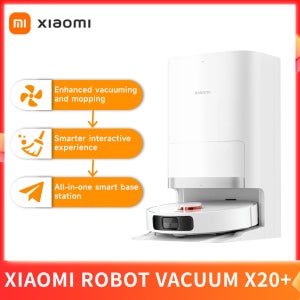 샤오미 로봇 진공청소기 OMNI 2（X20+），6000Pa 흡입력 자동 먼지 수집 스마트 기능, 애완동물 털 및 하드 바닥용, Alexa/Google Assistant 지원