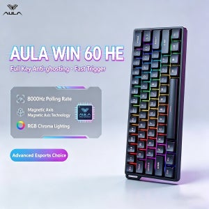 AULA WIN60HE 8000Hz 래피드 트리거 제로 데드존 홀 마그네틱 키보드 60% 가스켓 핫스왑 RGB 기계식 키보드 FPS e스포츠