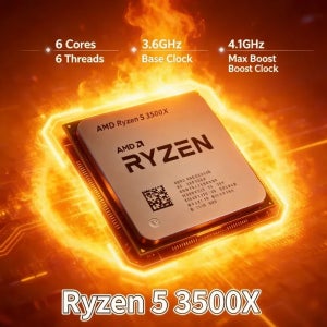 AMD R5 3500X Ryzen 5 3500X 65W 저전력 6코어 6스레드 4.1GHz AM4 DDR4 데스크탑 CPU (게이밍 및 사무용)