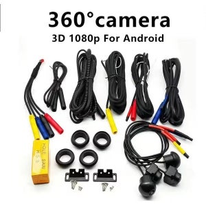 360 °   파노라마 차량 카메라 시스템 4채널 AHD 1080P 버드뷰 서라운드 뷰 주차 후방 카메라 (안드로이드 카 라디오 멀티미디어용)
