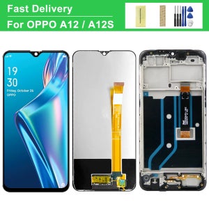 프레임이 있는 LCD 디스플레이 터치 스크린 디지타이저 어셈블리 교체, Oppo A12 LCD CPH2083, CPH2077
