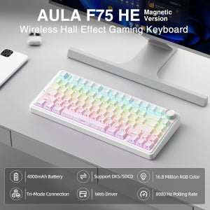 AULA F75 HE 마그네틱 스위치 기계식 키보드 75% 레이아웃 홀 이펙트 8K 폴링 레이트 트라이 모드 RGB 핫스왑 게이밍 키보드