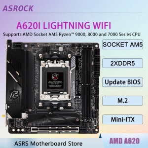 AM5 DDR5 미니-ITX 마더보드 ASROCK A620I LIGHTNING WIFI CPU Ryzen 7 7800X3D 9 7950X 9 7900X 7 7700X 5 8600G
