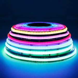 WS2811 주소 지정 가능 SPI RGB IC LED 조명 스트립 576/720LED/m 드림 컬러 WS2812B 높은 유연성 FOB COB 조명 RA90 DC5V/12V/24V