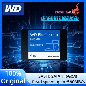 WD 블루 SA510 500GB 1TB 2TB 4TB SATA 3.0 2.5인치 정품 WD SSD 하드 디스크 내장형 솔리드 스테이트 드라이브 (노트북/데스크탑용)