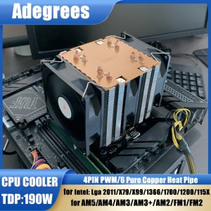 CPU 공랭 쿨러 AM4 4PIN PWM 6 히트파이프 PC 저소음 냉각 팬 (인텔 LGA1700 1200 1150 1151 1155 1156 2011 X99 AMD AM3 AM5