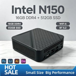 2026 인텔 N150 미니 PC 16GB DDR4 M2 NVMe SSD 512GB 트리플 4K WiFi6 BT52 저소음 쿨링 오피스 홈 데스크탑 프로 울트라