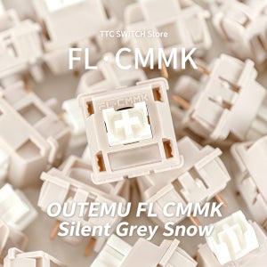 OUTEMU FL CMMK 사일런트 그레이 스노우 스위치 5핀 리니어 사일런트 스위치 40g RGB SMD POM 부드러운 윤활 핫스왑 MX 스위치