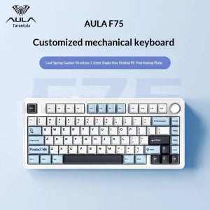 Aula 기계식 키보드 F75 트라이 모드 무선 블루투스 맞춤형 Pbt 측면 인쇄 키캡 가스켓 구조 오피스 게임 e스포츠