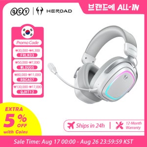 QCY 이어폰 Heroad GT2 게이밍 헤드셋 THX Spatial Audio+ 7.1.4 RGB 트라이모드 ENC 3마이크 오버이어 PC PS4 PS5용