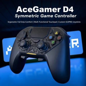 AceGamer D4 무선 게임 컨트롤러, 대칭형 블루투스 2.4G 커스텀 Js13pro 조이스틱 (PS4/PC/Steam/Switch2 FPS 게이머용 선물)