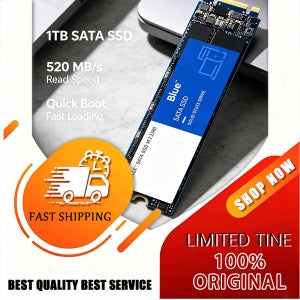 100% 오리지널 M2 2280 블루 SSD 고속 읽기 솔리드 스테이트 드라이브 대용량 저장 디스크 (노트북, 데스크탑 PC, 노트북용)