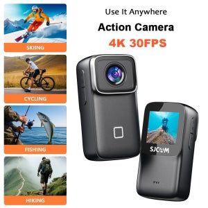 SJCAM C200 Pro 액션 카메라 4K/30fps 6축 EIS 안정화 터치 스크린 스포츠 카메라(브이로그, 낚시, 사이클링, 스키용)