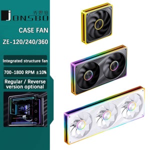 JONSBO ZE-120/240/360 120mm ARGB 케이스 팬, 인피니티 미러 RGB, PWM 팬, MB 싱크, 알루미늄 CD 패턴 허브 배지