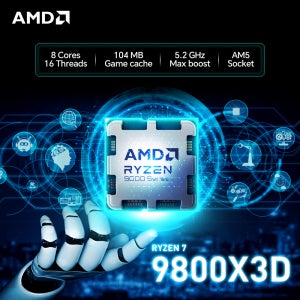 AMD Ryzen 7 9800X3D 8코어 16스레드 프로세서 4.7GHz 120W L3=96M DDR5 새 제품 소켓 AM5 4NM R7 9800X3D (팬 미포함)