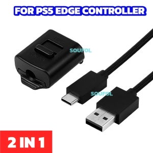2.8M 나일론 편조 USB-C 충전 케이블(분리 방지 잠금 장치 포함) PS5 엣지 컨트롤러용 교체 케이블 잠금 커넥터 키트