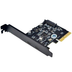 PCI-E PCI Express 4x-usb 3.1 Gen 2 (10 Gbps) 2 포트 유형 C 확장 카드 ASM3142 칩 15 핀 커넥터, Windows/linux용
