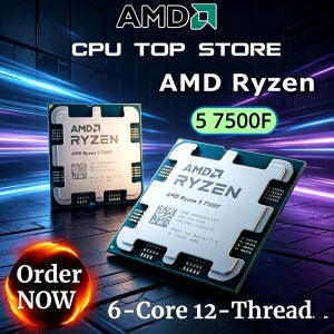 100% 새 상품, 정품 AMD Ryzen 5 7500F, 6코어 12스레드 3.7GHz, 32MB L3, DDR5, AM5, 5n, 65, Thrive용.