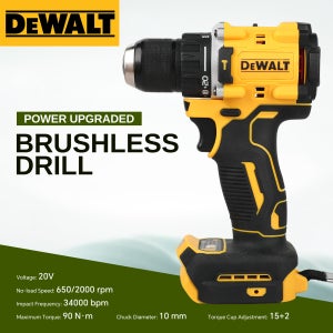 DEWALT DCD805 20V브러시리스 임팩트 드릴 드라이버 10mm 척 90N.m토크 650/2000RPM 34000BPM 목재 금속 석조공구 드릴링 수공구