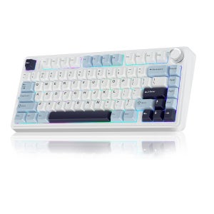 AULA F75 게이밍 기계식 키보드 RGB 커스텀 75% 레이아웃 측면 각인 가스켓 마운트 80키 PBT 그라데이션 키캡 키보드