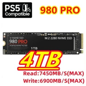 980Pro M.2 2280 NVMe PCIe Gen4.0 X4 SSD 3D NAND TLC 내장형 솔리드 스테이트 드라이브 1TB 2TB 4TB 8TB 데스크탑 노트북 PS5용