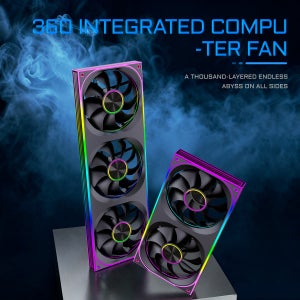 360/240 사이즈 통합 ARGB PC 케이스 팬, 전면 무한 심연 그라데이션 조명 저소음 냉각 팬 (컴퓨터 라디에이터용)