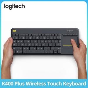 로지텍 K400 플러스 무선 터치 키보드, PC, 노트북, 스마트 TV, 홈 오피스용 내장 터치패드 멀티미디어 키 포함