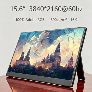 4K UHD 15.6인치 휴대용 모바일 모니터, 3840*2160, 100% Adobe RGB, 노트북용 보조 화면, Mac, PS4/5, Switch에 적합