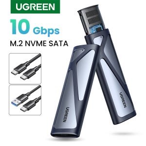 UGREEN M2 SSD 케이스 NVME 인클로저 M.2-USB 유형 C 3.1 SSD 어댑터-NVME PCIE NGFF SATA M/B 키 SSD 디스크 박스 M.2 SSD 케이