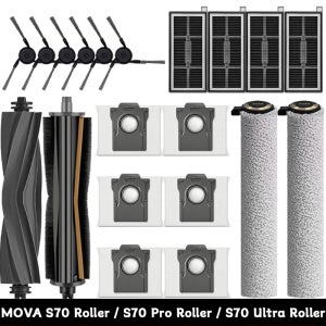 MOVA S70 롤러/S70 울트라 롤러/S70 프로 롤러 로봇 진공청소기 먼지봉투 걸레 메인 사이드 브러쉬 천 HEPA 필터 예비 부품