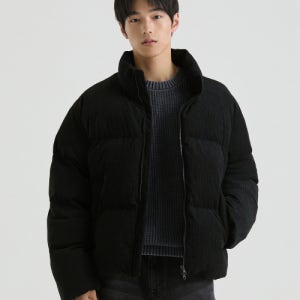 [무신사 스탠다드] 데일리 푸퍼 코듀로이 숏 패딩 재킷 [블랙] MMDJJBZ13-BK
