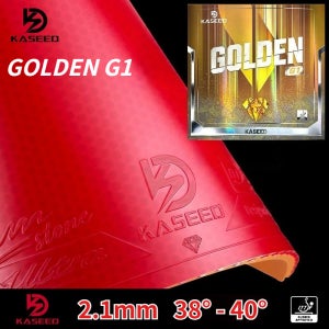 KASEED GOLDEN G1 탁구 고무 끈끈한 피플스 인 월드 스폰지 2.1mm 고밀도 스폰지 38개 포함 ° -40 °   ITTF 승인 탁구 러버