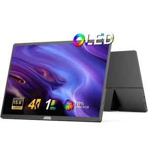 Uperfect 15.6인치 4K OLED 휴대용 모니터 100% DCI-P3 디스플레이 1MS 아이케어 PC 60hz 노트북 맥 NUC 미니 PC VESA LS 스탠드